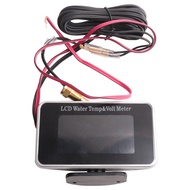 2 in 1 Car LCD Digital Gauge Voltage Pressure Water Temperature Meter Buzzer Alarm M10