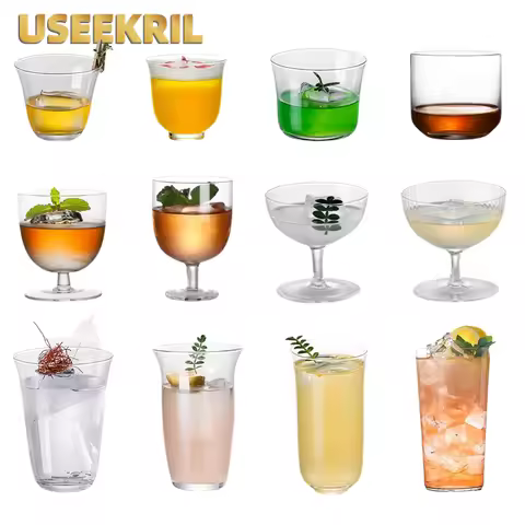 Japanese Style Thin Glasses Cup Creative Cocktail Glass Cups Highball Cup Vertical Pattern Simple Sh