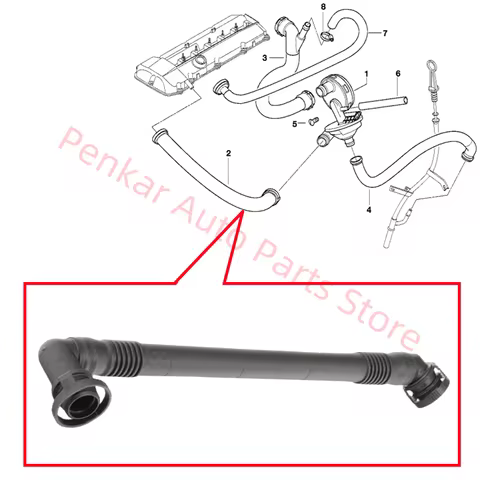 11611432559 Crankcase Ventilation Hose For BMW E46 E39 E60 E61 E38 E65 E66 Z3 E83 X5 E53 Z4 E85 Z3 E