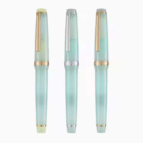 2025 New Arrival Jinhao Transparent Ice Blue Fountain Pen Luxury Gold/silver Clip 12.4mm Inking Pens