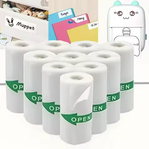 White Thermal Printer Paper, Mini Self-adhesive Label Printer Paper Compatible With T02/M02/M02/M04A