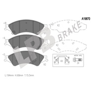 LPB Brake pad FronT NA19870Ford Ranger T6 TKE 2.2D/3.2D 11'- 560