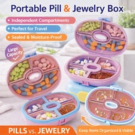 Portable Medicine Case 7 Days Weekly Travel Pill Case Moisture-proof Pill Box Organizer Compartment 