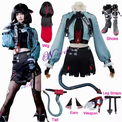 Jane Doe Cosplay Costume ZZZ Zenless Zone Zero Jane Doe Full Set Suit Wig Shoes Ear Tail Prop Carniv