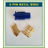 6 PIN SOCKET SMALLSkun biru SMALL 6 PIN CABLE SOCKET SMALL 6 PIN CONNECTOR/ biru