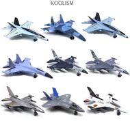 KOOLISM Fighter Aircraft Toy, Diecast with Light Sound Aviao Plane Model, Tabletop Decor F16 F22 F35
