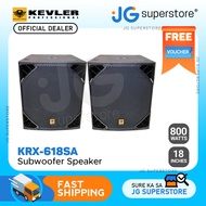 KEVLER KRX-618SA 18" 800W Powered Active Subwoofer Bass Speakers (PAIR) with Built-In Class D Amplif