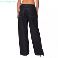 H&M (H&M) Women's Low Waist Jeans Sack Leg Curved Fit Straight Cut 1213944_1