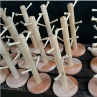 GANTUNGAN KAYU Wooden Mug Holder / Wooden Cup Hanger 38cm