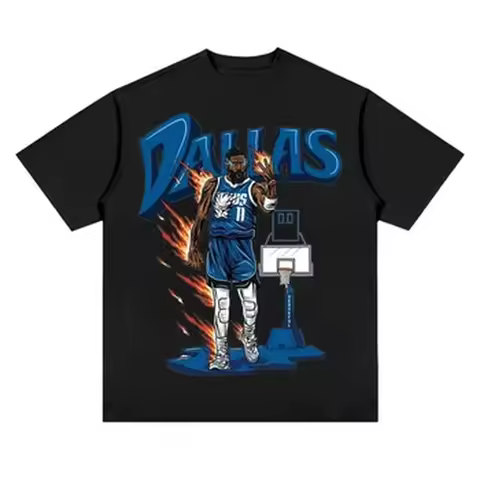 American Skeleton Dallas No. 11 Kyrie Irving Basketball Cotton T-shirt Cartoon Print Kids/Men's Shor