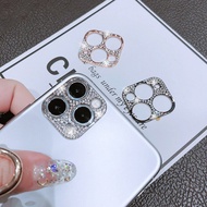 Glitter Diamond Camera Lens Protection for IPhone 15 14 Plus 14 13 Pro Max 12 pro max 12 mini 11 Pro Max 3D Rhinestone Bling Back Camera Protector Ring Cover for IPhone 11