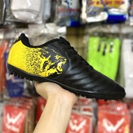 Redleo Agile Black Yellow Men's Soccer Shoes, Soft Artificial Grass Soccer Sneakers - 2EVSHOP