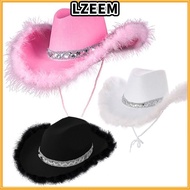 LZEEM Cowgirl Hat Performance Sequin Costume Party Cosplay Funny Sequin Cowgirl Hats