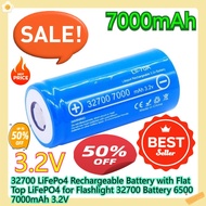 32700 LiFePo4 Rechargeable Battery with Flat Top LiFePO4 for Flashlight 32700 Battery 6500 7000mAh 3
