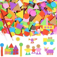 EPOCH 1000pcs Foam EVA Stickers, Geometric Figure Geometry Self-Adhesive Geometry Puzzle, Kindergart