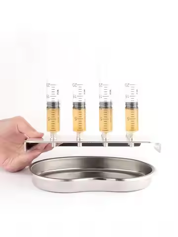 Autoclavable Stainless Steel Luer Lock Syringe Tray Fat Separation Syringe Plate for Nano Fat Grafti
