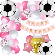 (SG SELLER) 10th 13th 16th Birthday Pink Football Birthday Decoration Birthday Soccer Birthday Decor