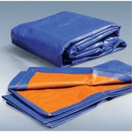 20X20 Blue Orange Waterproof Canvas Tarpaulin Sheet Canopy Camping Kanvas Khemah Pasar Malam Penutup 遮阳挡雨防水篷布