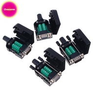 Cheesenm DB9 Connector Male Female 9 Pin Plug Wire Sleeve RS232 RS485 Breakout Terminals SG