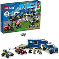 LEGO City Police Mobile Command Truck Toy 60315 with Prison Trailer Drone Tractor and ATV Car Toys P