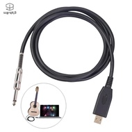 [szgrqkj3] USB Guitar Cable 2 Meter Electric Guitar Cable usb Guitar Recorder 6.5FT USB to 1/4 inch 