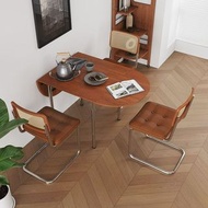 北歐 簡約餐桌 可折疊 餐桌椅組合 家用 復古 小戶型 桌子 不銹鋼枱 伸縮飯桌