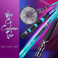 Tab fishing racket handle size 2.1m, 2.4m, 2.7m, carbon material