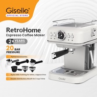 Giselle 51mm 20 Bar 1.0L Espresso Coffee Maker Coffee Machine Retro Automatic Machine with Milk Frot