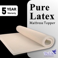 TORIA 100% Natural Latex Topper / Mattress Topper / Pure Latex / Lapik Tilam / Alas Tilam / Getah Asli / Malaysia Latex