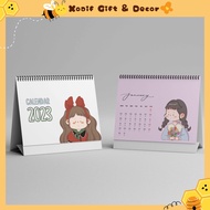 Cute 2023 chibi Desktop Calendar With Square Desk Notes