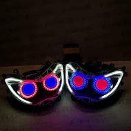 YAMAHA NMAX - LAMPU DEPAN HID PROYEKTOR ANGEL EYES DEVIL EYES PROJIE