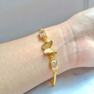 Perhiasan Gelang Lipan Kupu Kupu Mini Lapis Emas 24K Elegan