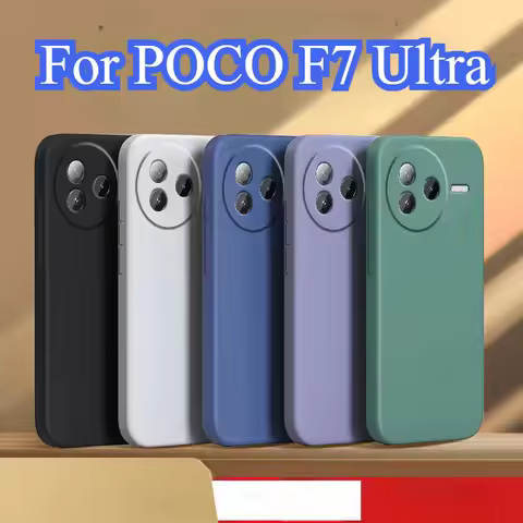 Liquid Silicone Matte Back Case For POCO F7 Ultra Candy Color Camera Lens Protection Phone Cover For