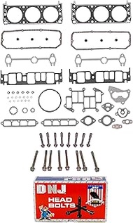 DNJ HGB31151 Cylinder Head Gasket set with Head Bolt Kit for 1990-1992 Chevrolet Camaro 3.1L 189cid 