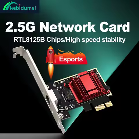 Kebidumei 2.5G PCI-E To RJ45 Network Card 2500Mbps RJ45 PCI Express Converter Lan Ethernet Gigabit A