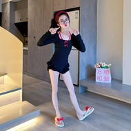 JUA Children's Swimsuit Girl Baby Girl New Style Long-Sleeved Swimsuit Sunscreen Adolescent Big Girl