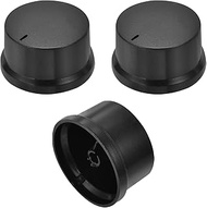 QUARKZMAN Rotary Potentiometer Knob 6 mm Hole D-Wave, 1.0 Inch H x 1.8 Inch Dia Black Plastic Volume