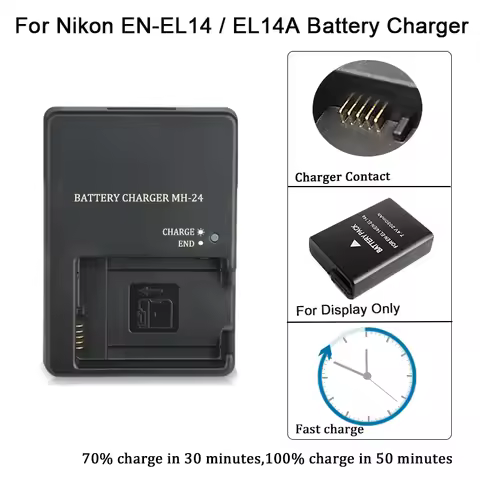 MH-24 Battery Charger For Nikon EN-EL14 EN-EL14a for P7000 P7100 D3100 D5100 D3200 D3300 D5200 D5500