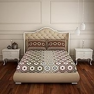 Spaces Atrium 100% Cotton Medium Double Bedsheet with 2 Pillow Covers |Skin Safe and Breathable Mate