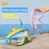 361 Wide Angle Children's Swimming Goggles Waterproof Anti-Fog - Eye-hugging Silicone Rim Baby Swimm