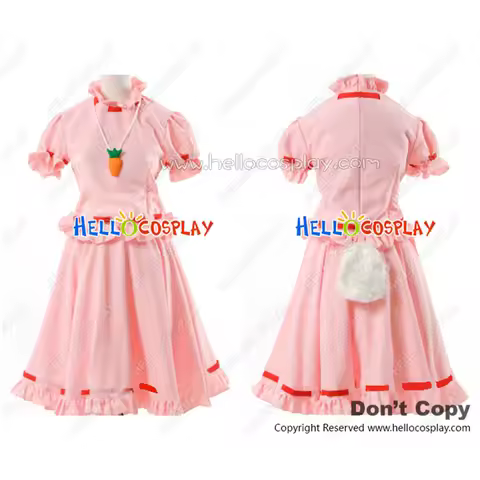 Touhou Project Phantasmagoria of Flower View Eientei Youkai Rabbit Tewi Inaba Cosplay Costume Pink C