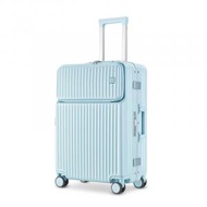 全城熱賣 - 22'' 冰川藍【鋁框款】出口日本前開口商務萬向輪行李箱22''