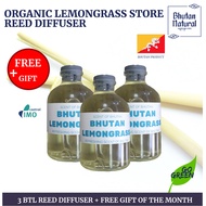 Organic Lemongrass Store Reed Diffuser Bundle 60mL Organic Bhutan Lemongrass Oil