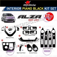 Perodua Alza 2009 - 2012 Piano Glossy Black 17PCS Interior Decoration Accessories Frame Cover
