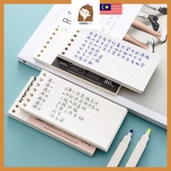 ONNI 🇲🇾 Mini Loose Leaf Book 80sheets A5 Refill Paper Label Binder Paper Diary Notebook Journal Inse