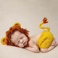 Hand-knitted little lion modeling baby photo costume Cartoon animal photo souvenir costume