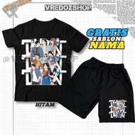 (Free Name) Children's T-shirt and Shorts Set with Dhot Animation Motif Cool and CoolDesign Dhot Clo