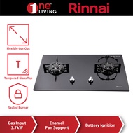 Rinnai 2-Burner Built-in Gas Hob (Glass) RB-712N-G