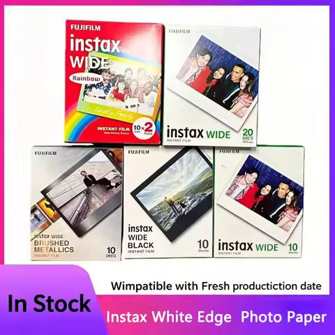 5-inch Photo Paper Fujifilm Instax Wide Film Monochrome Instax White Edge For Fuji Camera WIDE 300/4