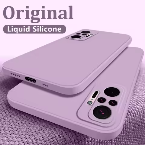 Original Square Liquid Silicone Case For Xiaomi Redmi Note 10 Pro Cover Redmi 10 Redmi Note 10 10s N